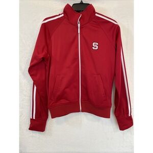 Adidas NC State Wolfpack Track Jacket Womens Size Small Red Adidas Softshell